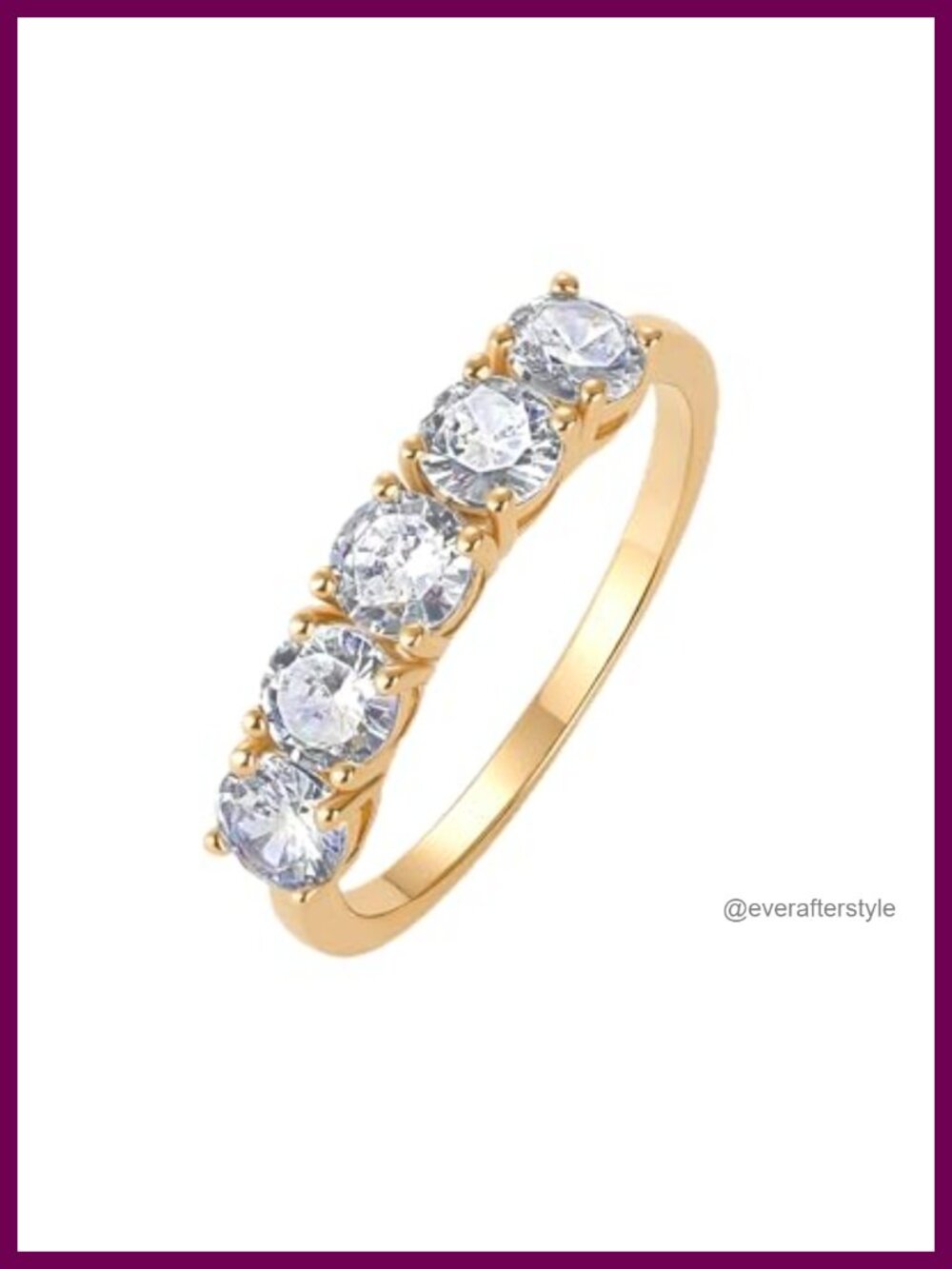 14K Gold Plated Vermeil Moissanite Engagement Ring 4mm Eternity Band